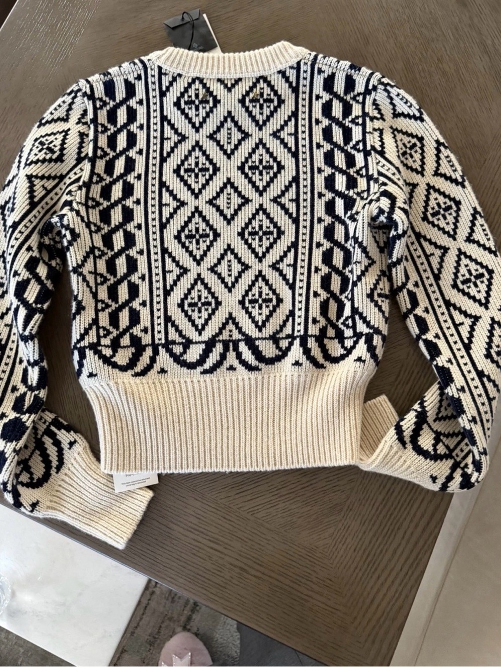Golden Goose Cream & Black Geometric Crewneck Sweater - Picture 7 of 7